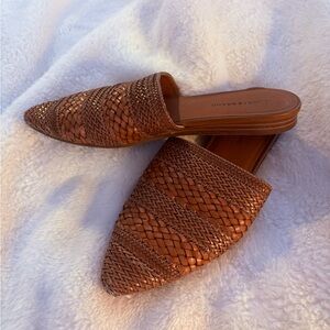 Lucky Brand Tan Woven Mules